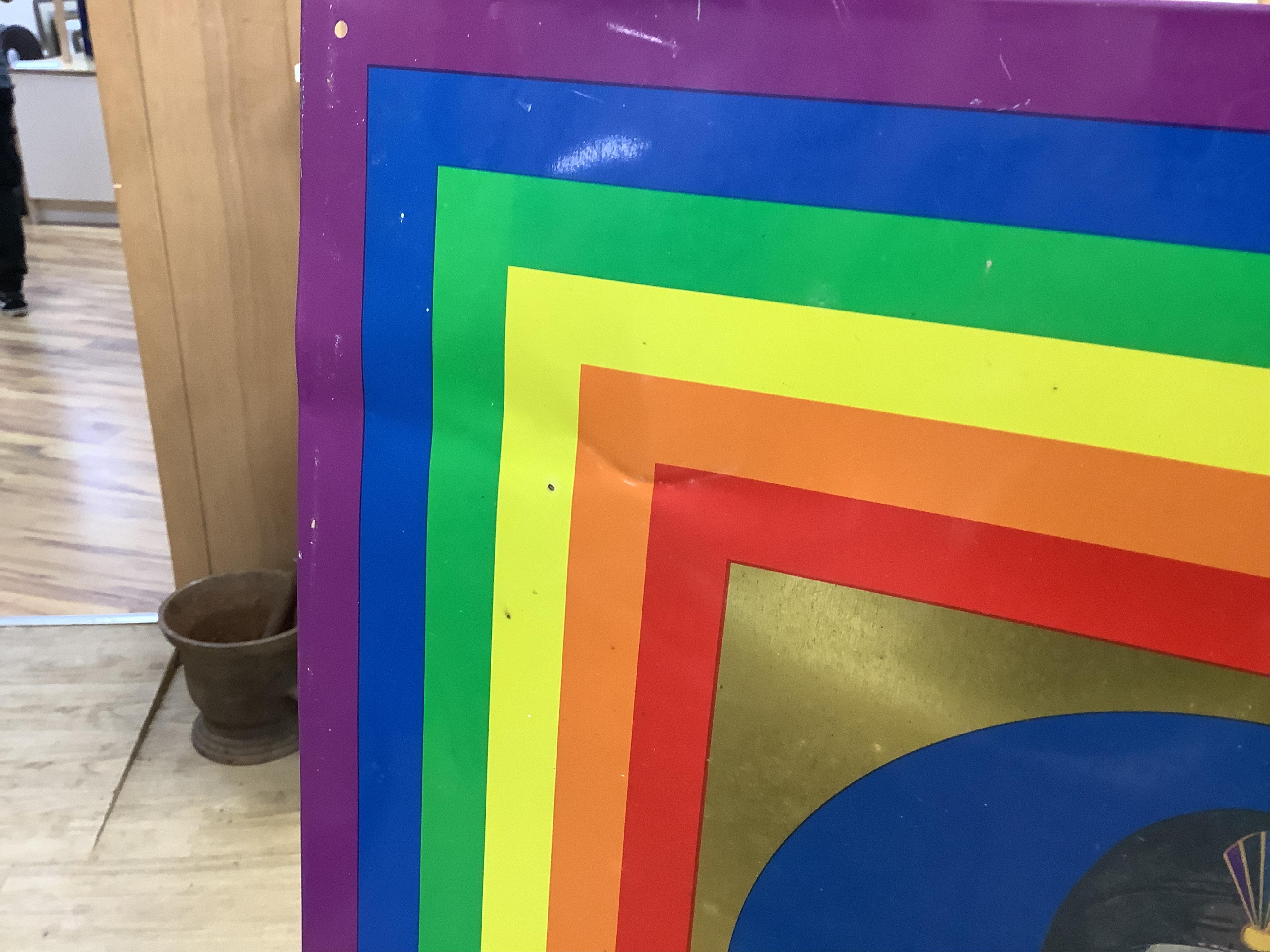 Peter Blake CBE RDI RA (b.1932), ‘Bobbie Rainbow, 2001’, signed and limited edition 274/2000, lithograph on tin panel, Pallant House Gallery stamp verso, unframed, 66 x 44cm